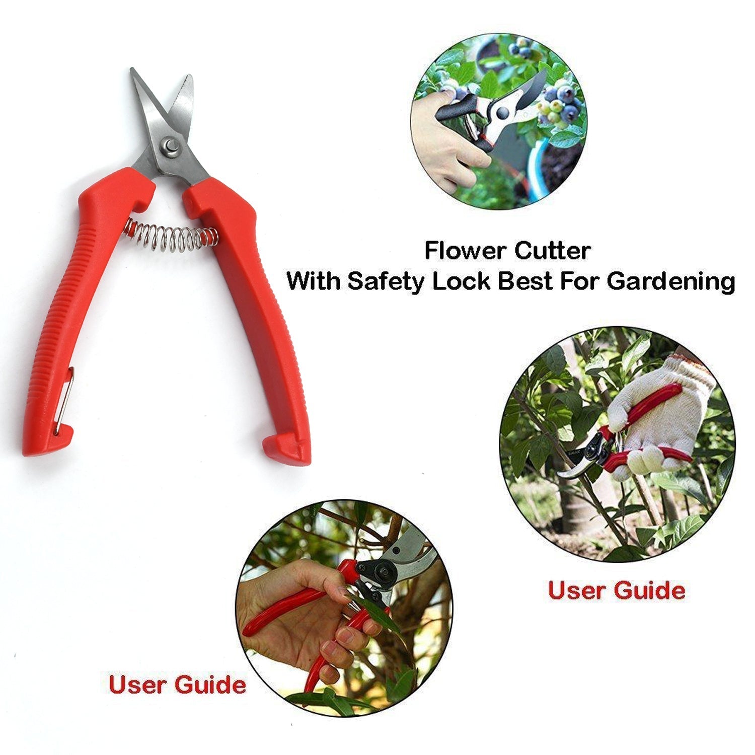 Stainless steel cutter for gardening, with non-slip handle and durable construction. Stainless steel cutter for gardening, with non-slip handle and durable construction.